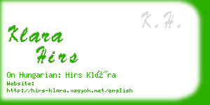 klara hirs business card